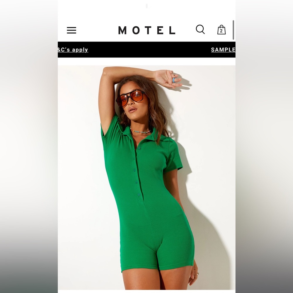 NWT Motel Rocks Green Waren Romper